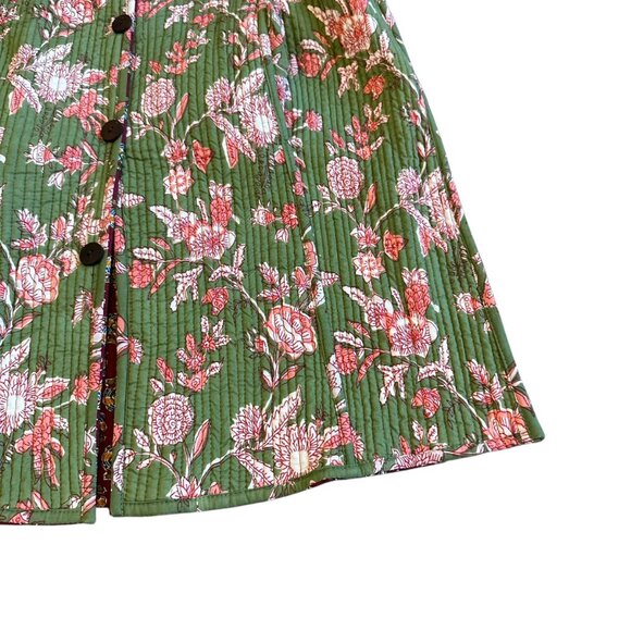 Winter Cotton Bohemian Reversible Quilted Jacket Long-Length Sweater Size Large - Picture 10 of 13